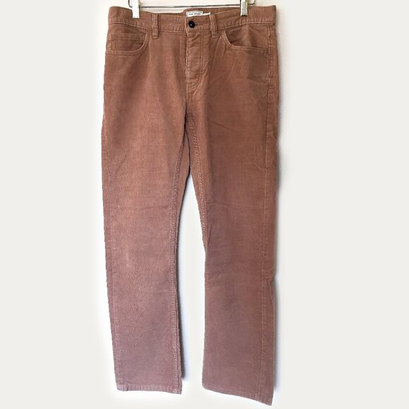 Club Monaco Pants Mens 30x32 Brown Chino Corduroy Button Fly Straight Leg - Picture 1 of 8